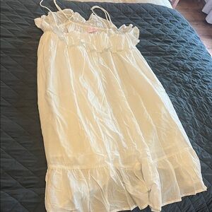 Pink Lily White Ruffle Casual Dress